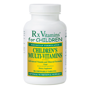 Children's multi-vitamins bottle with white cap