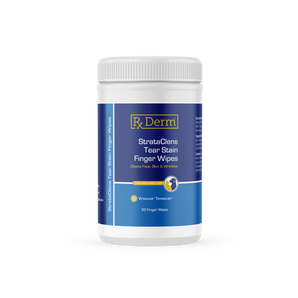 Jar of RxDerm StrataCleans Tear Stain Finger Wipes