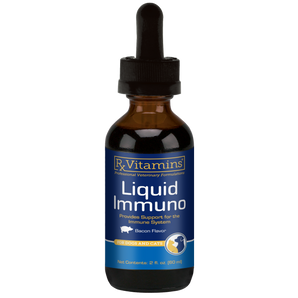 A bottle of Liquid Immuno supplement with a dropper,